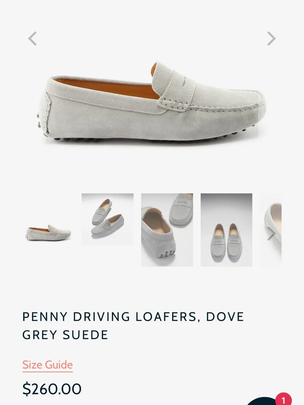 HUGS Dove Grey Suede Penny Driving Loafers for Men